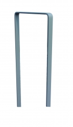 Anlehnbügel -Planus- aus Flachstahl 50x12 mm,  Ecken gebogen - mit Fußplatten zum Aufdübeln